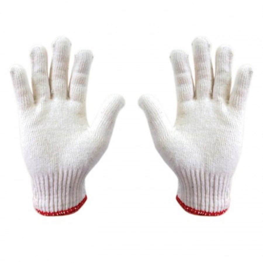 GĂNG TAY LEN TRẮNG NGÀ VIỀN ĐỎ size XL 10 ĐÔI/GÓI