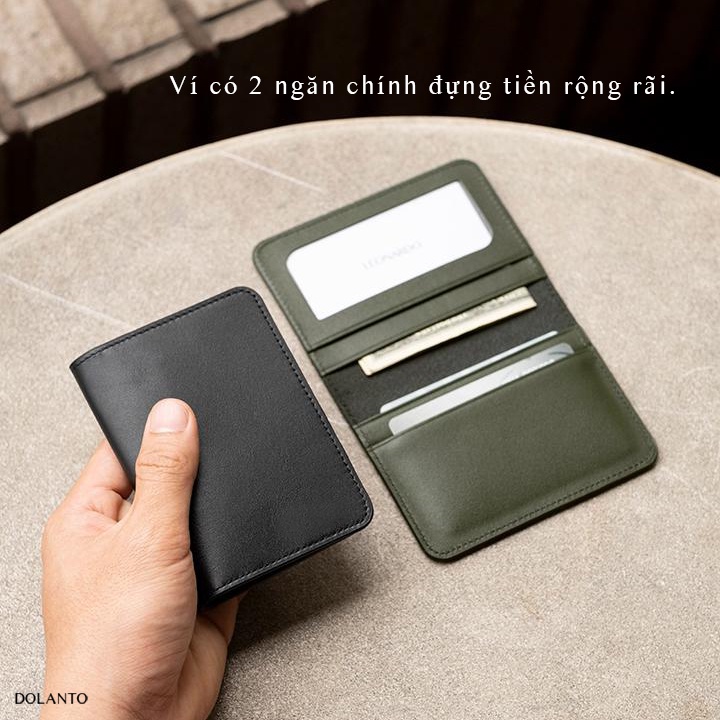 VÍ ĐỰNG THẺ MINI Cardholder FEATHERS Da Thật Nhập Khẩu Cao Cấp Unisex Thương Hiệu DOLANTO