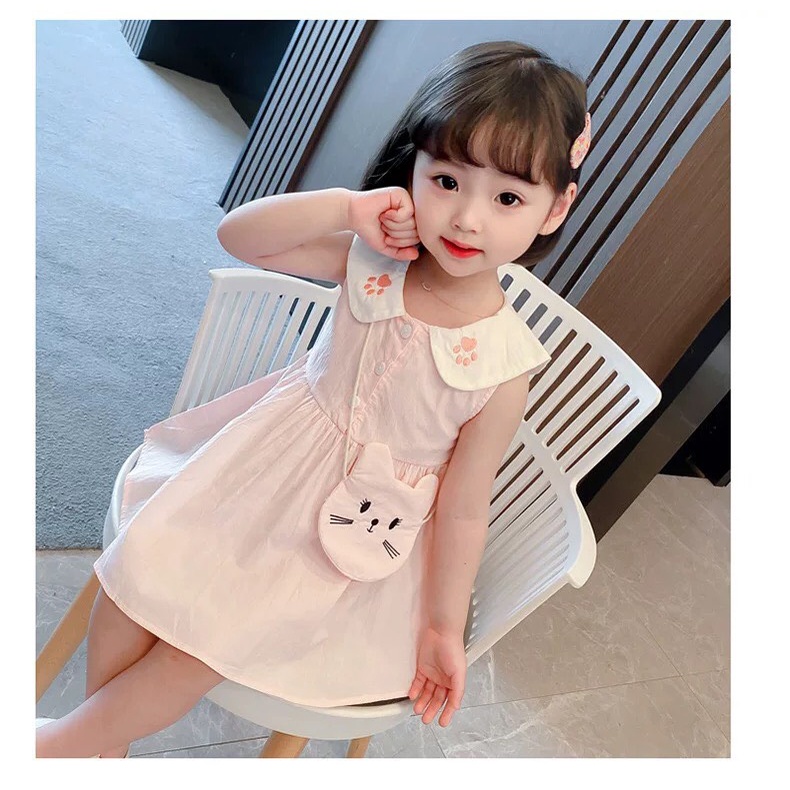Váy Mèo xinh kèm túi điệu cho bé 8-18kg