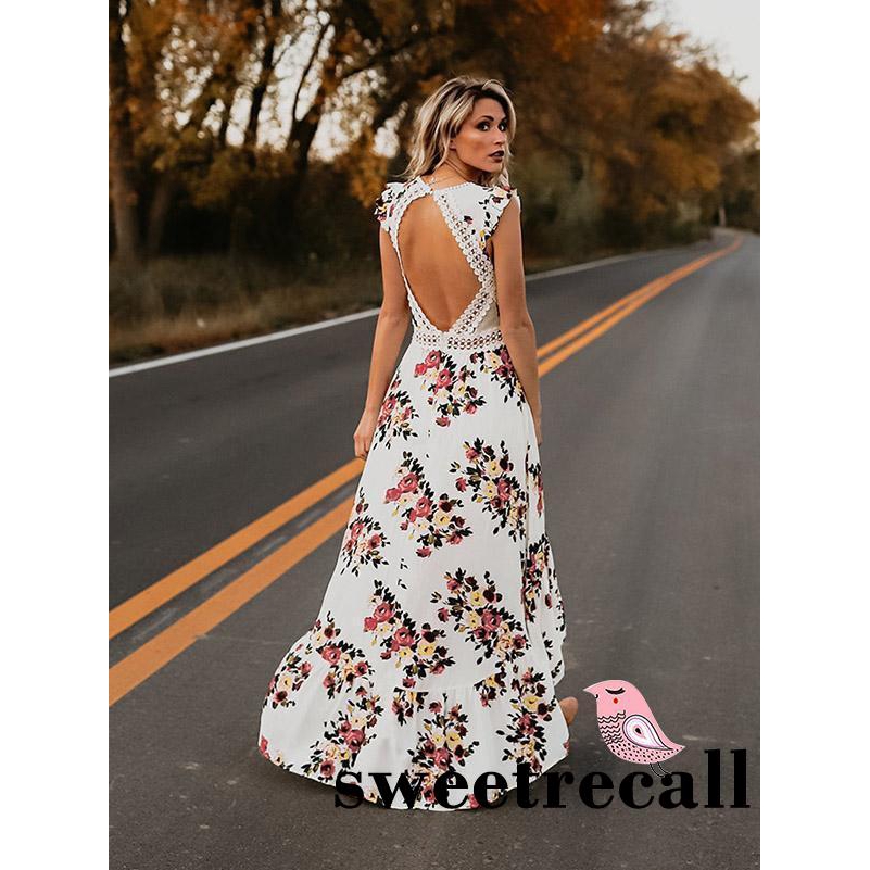 Đầm nữ dài không tay họa tiết hoa phong cách boho thời trang quyến rũ | BigBuy360 - bigbuy360.vn