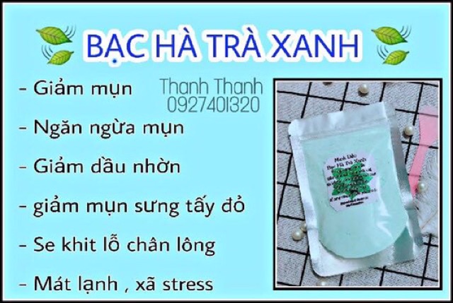 Mặt nạ dẻo bạc hà trà xanh ( có đổ sỉ)