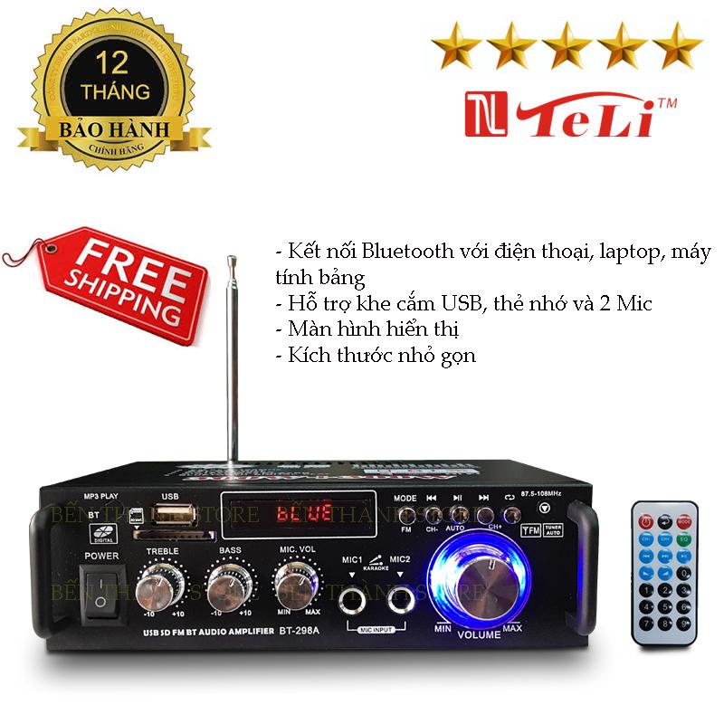 Amly Karaoke gia đình, Amli Bluetooth, Âm ly mini giá rẻbBlJ253 12V-220V Bluetooth - Tích hợp chạy thẻ nhớ, USB