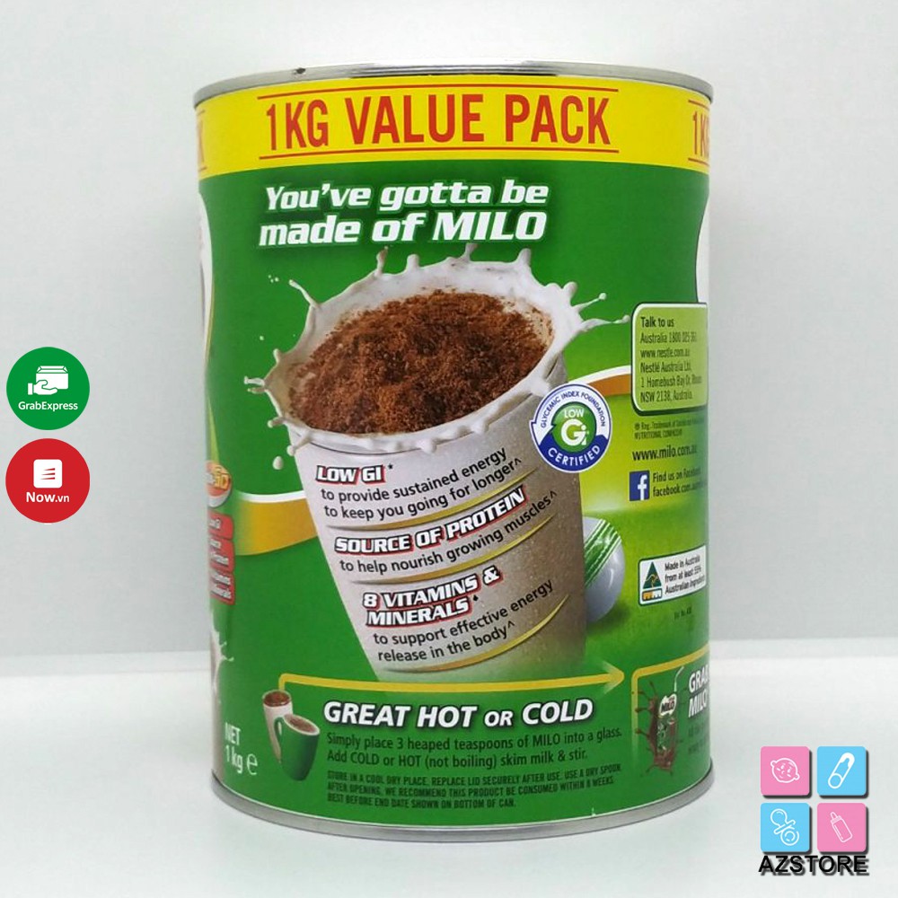 Sữa MILO ÚC 1KG Chính Hãng Nestlé Từ Australia