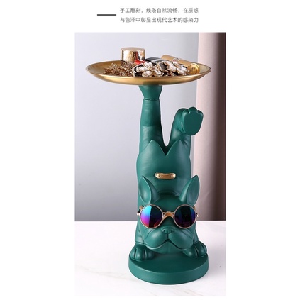 Chú Chó Decor Cầm Đĩa Bằng Chân Độc Đáo