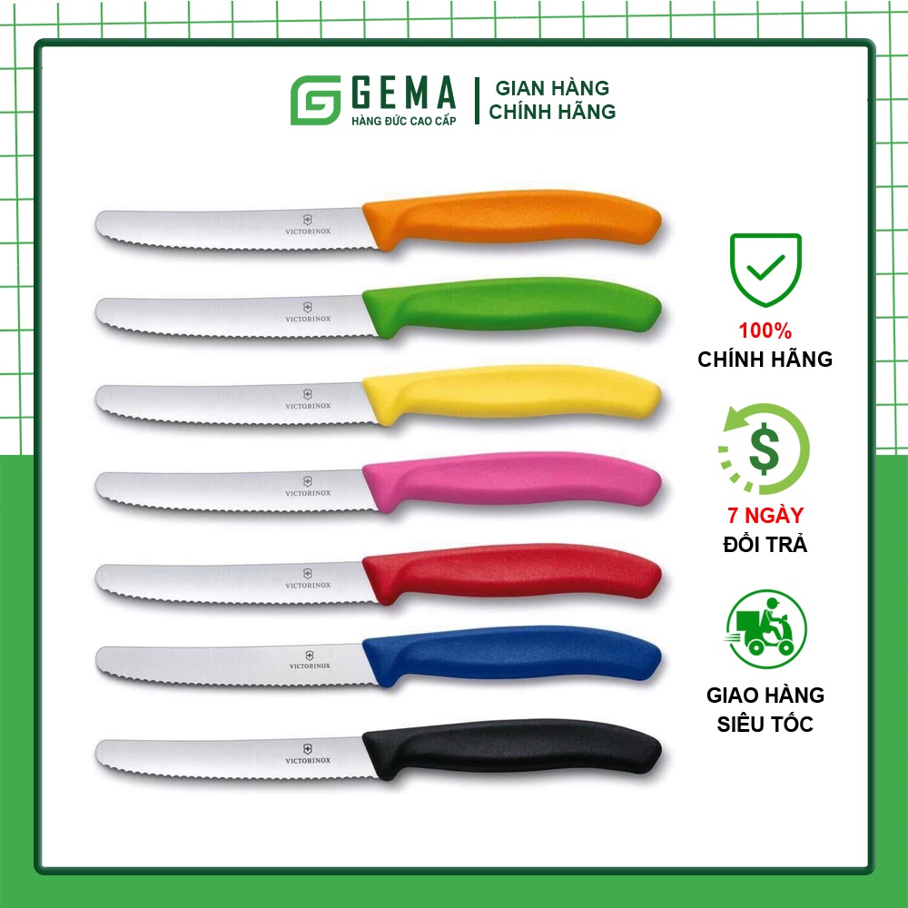Dao gọt hoa quả Victorinox Swiss , dao gọt trái cây sắc bén lưỡi răng cưa 11cm | Nhập khẩu từ Thụy Sĩ