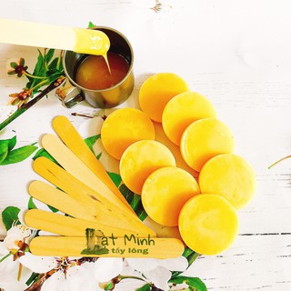  200G 8 Viên  Sáp Wax Tẩy Lông Shifei hard wax + Cốc đun Inox + Que gỗ. Sáp wax nóng cứng triệt lông vùng kín và cơ thể 