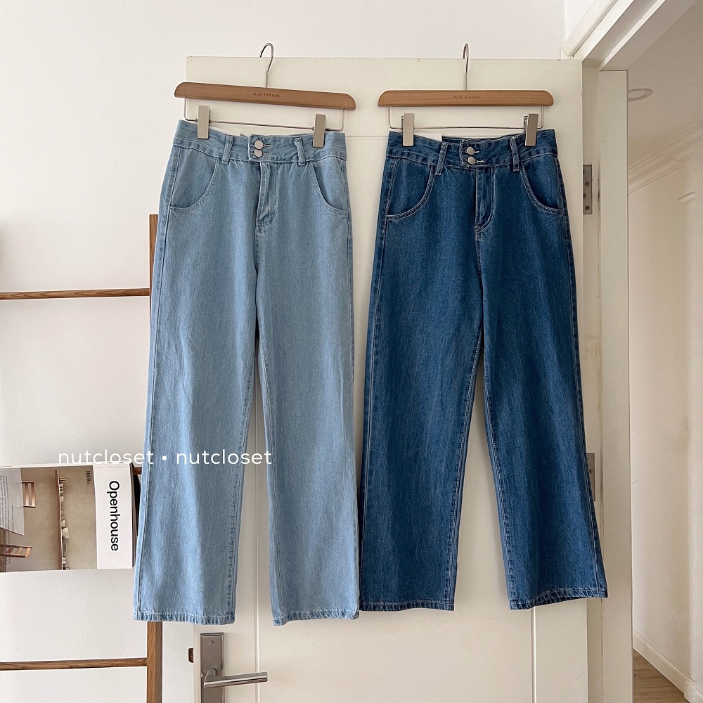 Quần jeans 2 cúc ống rộng (M8078) _ Q0121 | BigBuy360 - bigbuy360.vn