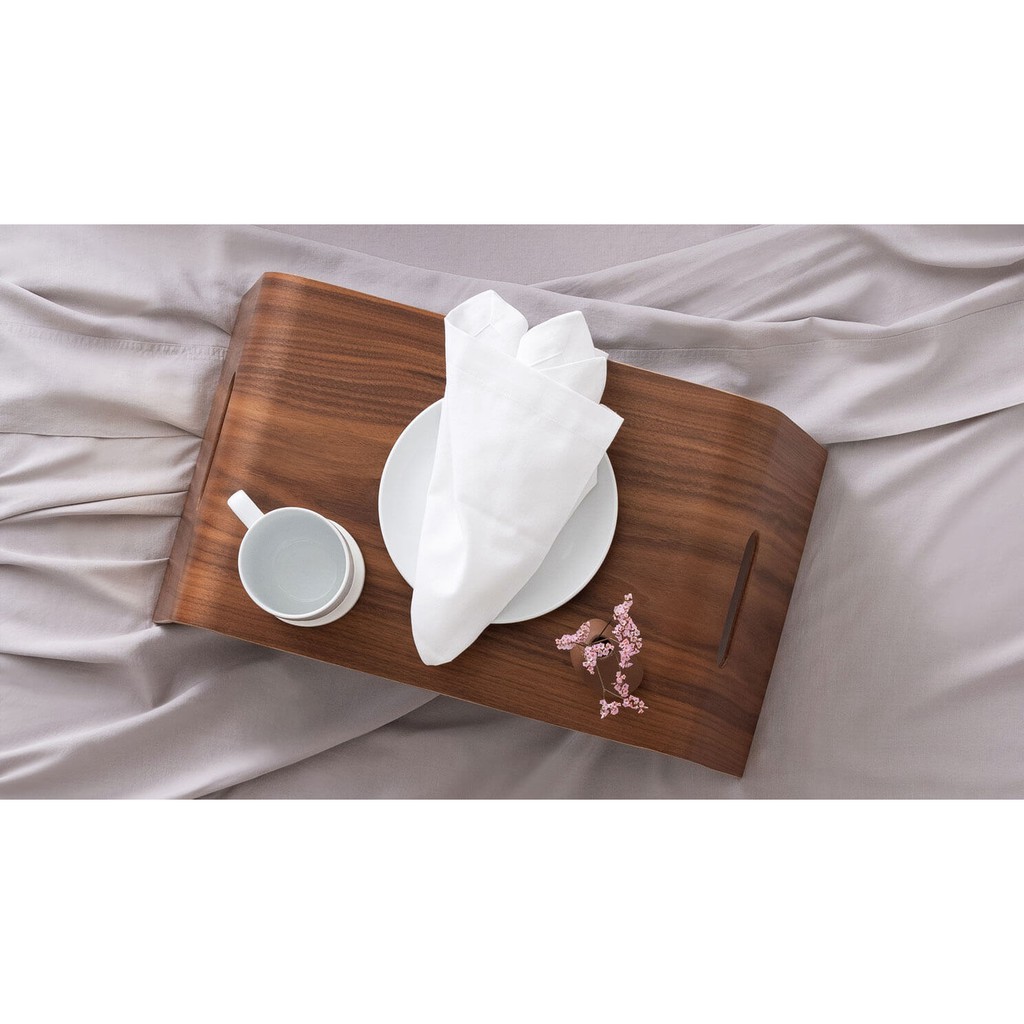 Bàn đa năng gỗ uốn cong PlyConcept ToMa Bed Tray - Veneer Màu Walnut