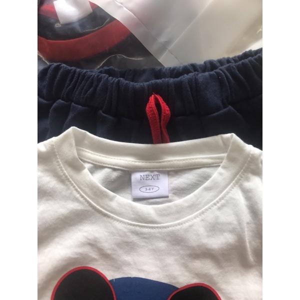 Set Hai Bộ Cotton In Hình Mickey Bé Trai Size 2-8 Tuổi