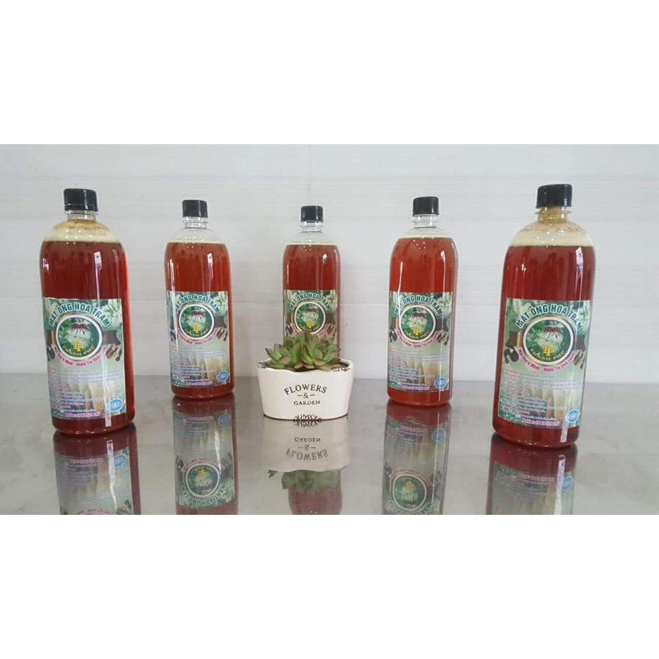 Mật ong rừng U minh hạ nguyên chất. Bao test. Chai nhựa 330ml ~ 400gr.
