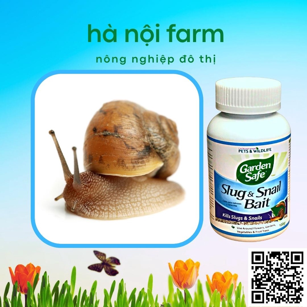 Bả Diệt Sên nhớt, bả sên Mỹ Slug & snail Bait Garden safe - hũ 100g