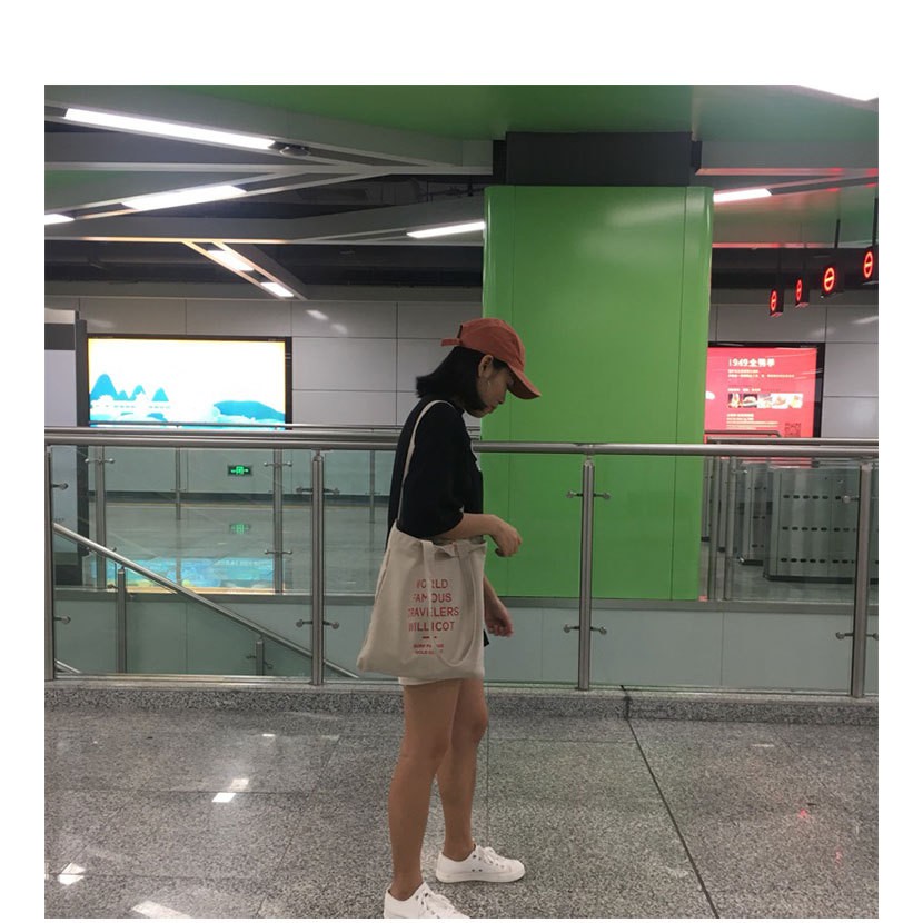 Mũ lưỡi trai Canvas màu trơn Hàn Quốc Phong cách đường phố Nón kết Trơn Bóng chày Thời trang