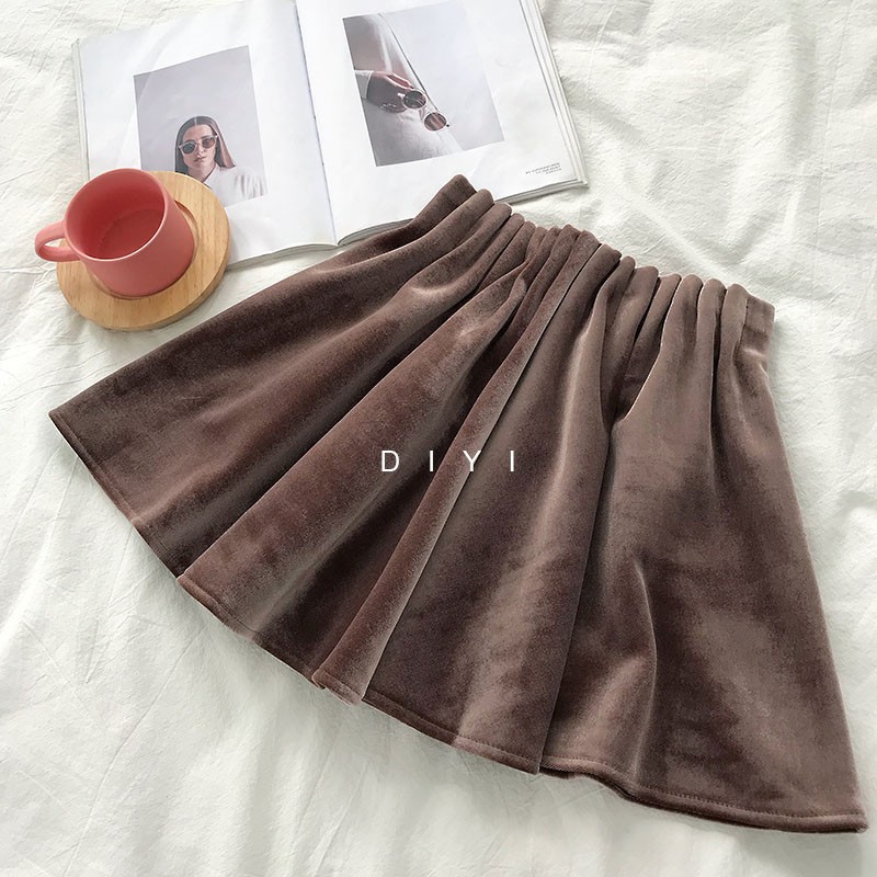 Chân váy xếp ly nhung 2 lớp - T238 | BigBuy360 - bigbuy360.vn