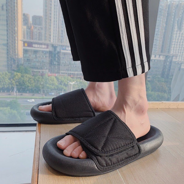 Dép nam nữ quai dán đế bánh mì cực êm chân, chống nước hot 2022