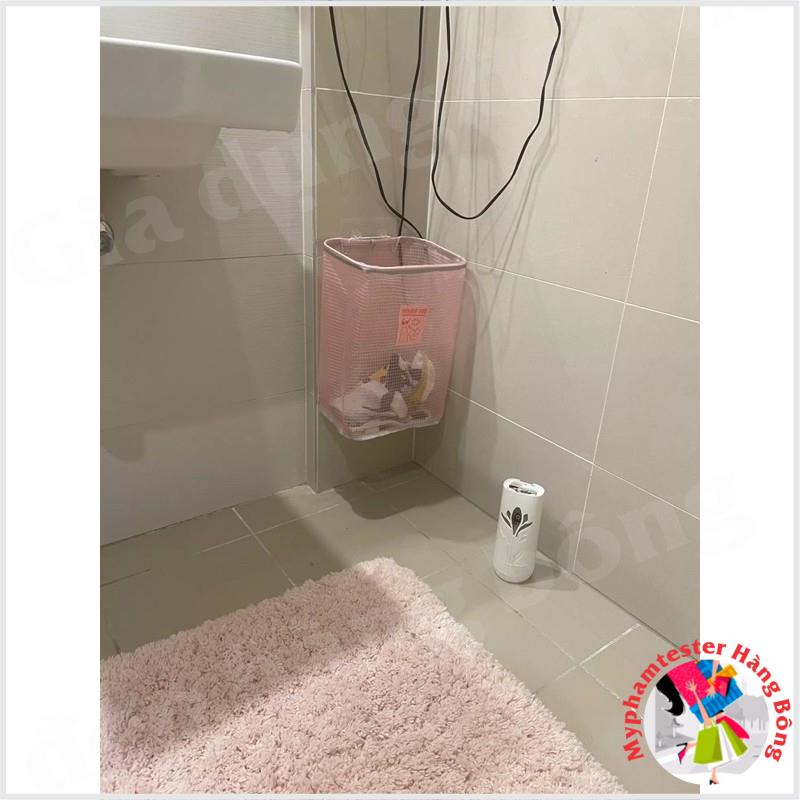 Giỏ đựng quần áo gấp gọn treo dán cường lực
