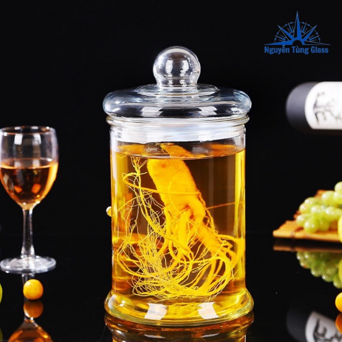 BÌNH NGÂM RƯỢU THỦY TINH TRỤ TRƠN 5 LÍT