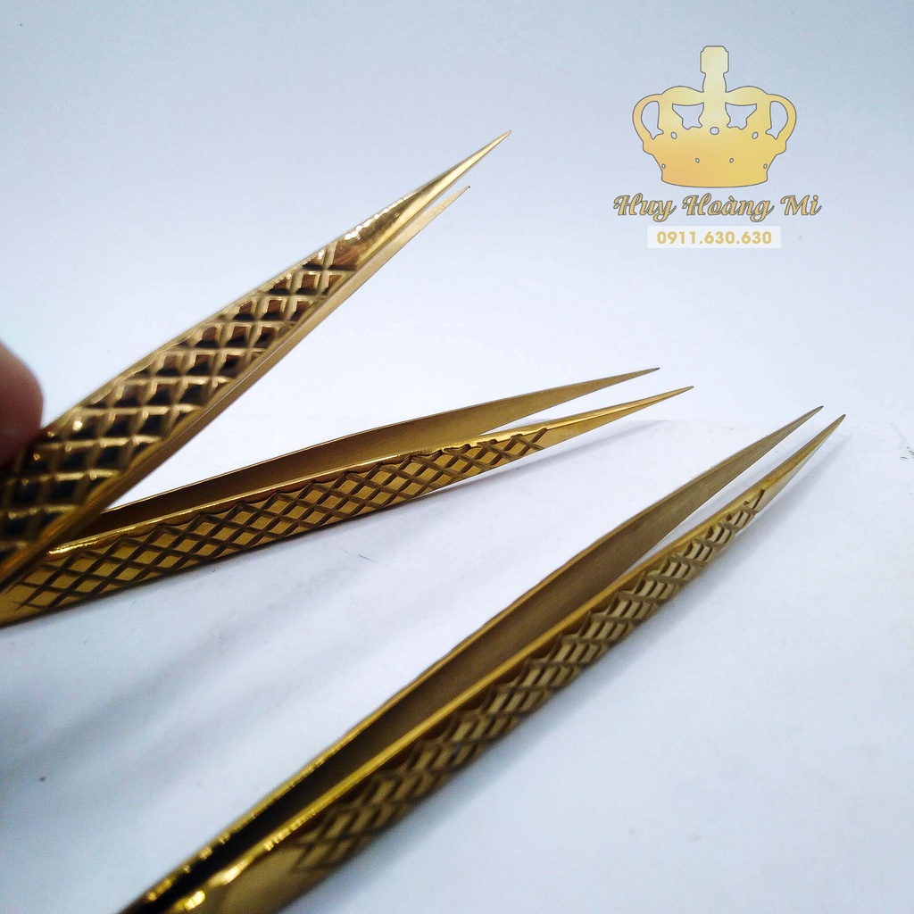 Nhíp tách pakistan vàng thẳng _dụng cụ nối mi_Huyhoangmi