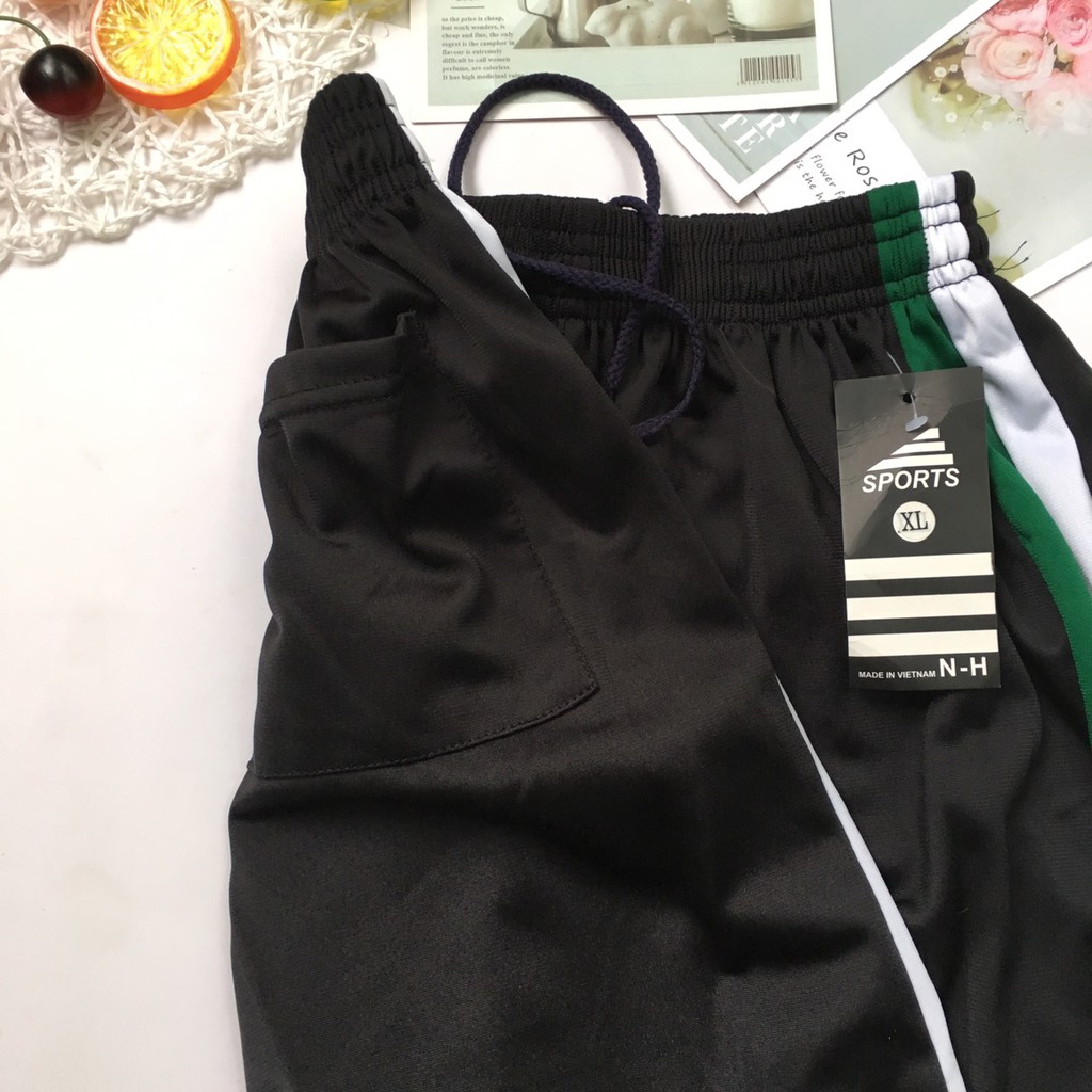 Quần đùi sọt nam thể thao mặc nhà thun phối 2 sọc - SIZE XL từ 58kg-65kg - QDN01 | BigBuy360 - bigbuy360.vn