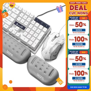 Kê tay bàn phím, chuột máy tính chống mỏi cổ tay silicon mềm êm ái thoải mái Boana size 87, 104 cao cấp để bàn làm việc
