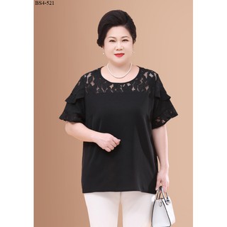 Áo kiểu người lớn tuổi phối ren có size lớn (Weighty Look) - BS4-521