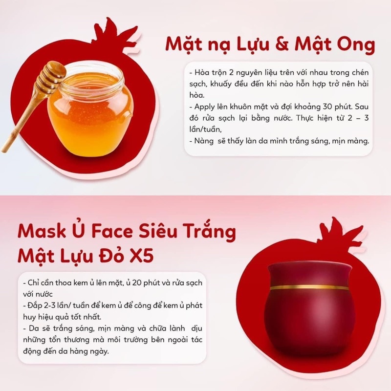 Ủ Trắng FACE Mật Lựu Đỏ X5 L2