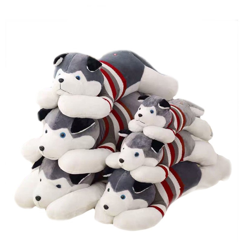 Gấu Bông Chó husky chó sói gấu nhồi bông áo len đáng yêu cao cấp  mềm mịn