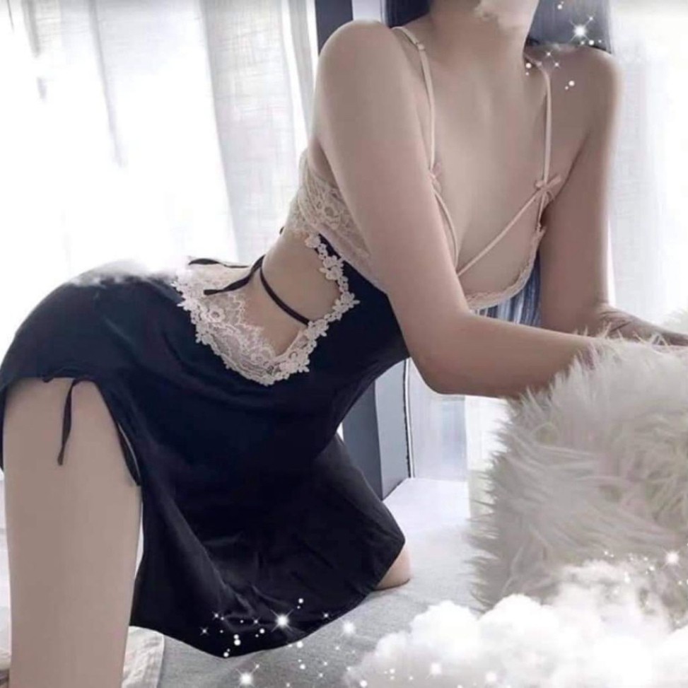 Váy ngủ sexy ❣️FREE SHIP❣️ Đầm ngủ sexy Quảng Châu Vải Satin Chất Siêu Mát Dáng Siêu Xinh