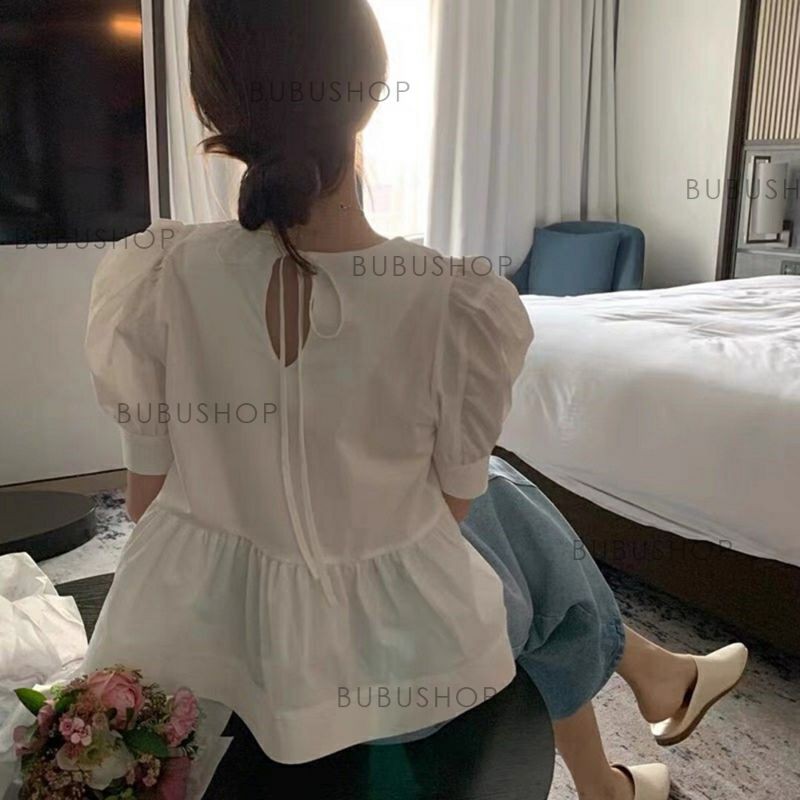 [Áo babydoll trắng] Áo kiểu nữ đẹp dáng - Babydoll, áo babydoll nữ BUBUSHOP A03