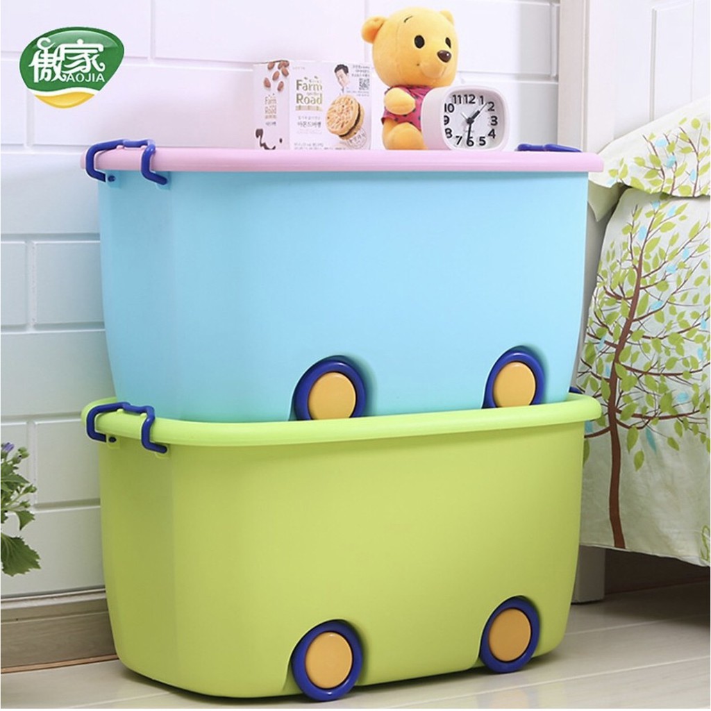 Thùng ô tô đựng đồ chơi có bánh xe Size L 58 x 39 x 31cm