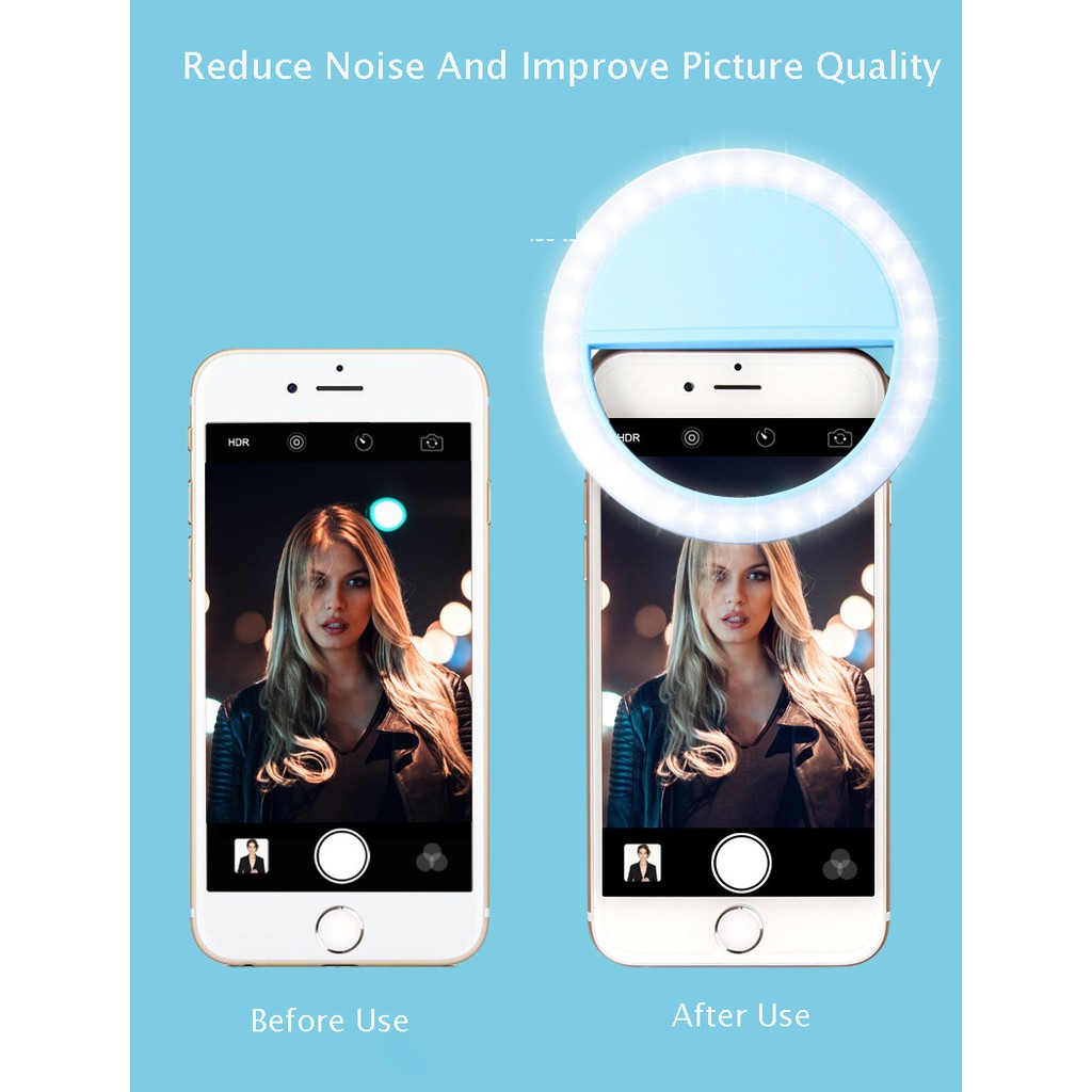 Đèn LED Kẹp Điện Thoại Hỗ Trợ Chụp Ảnh Selfie Cho Nữ