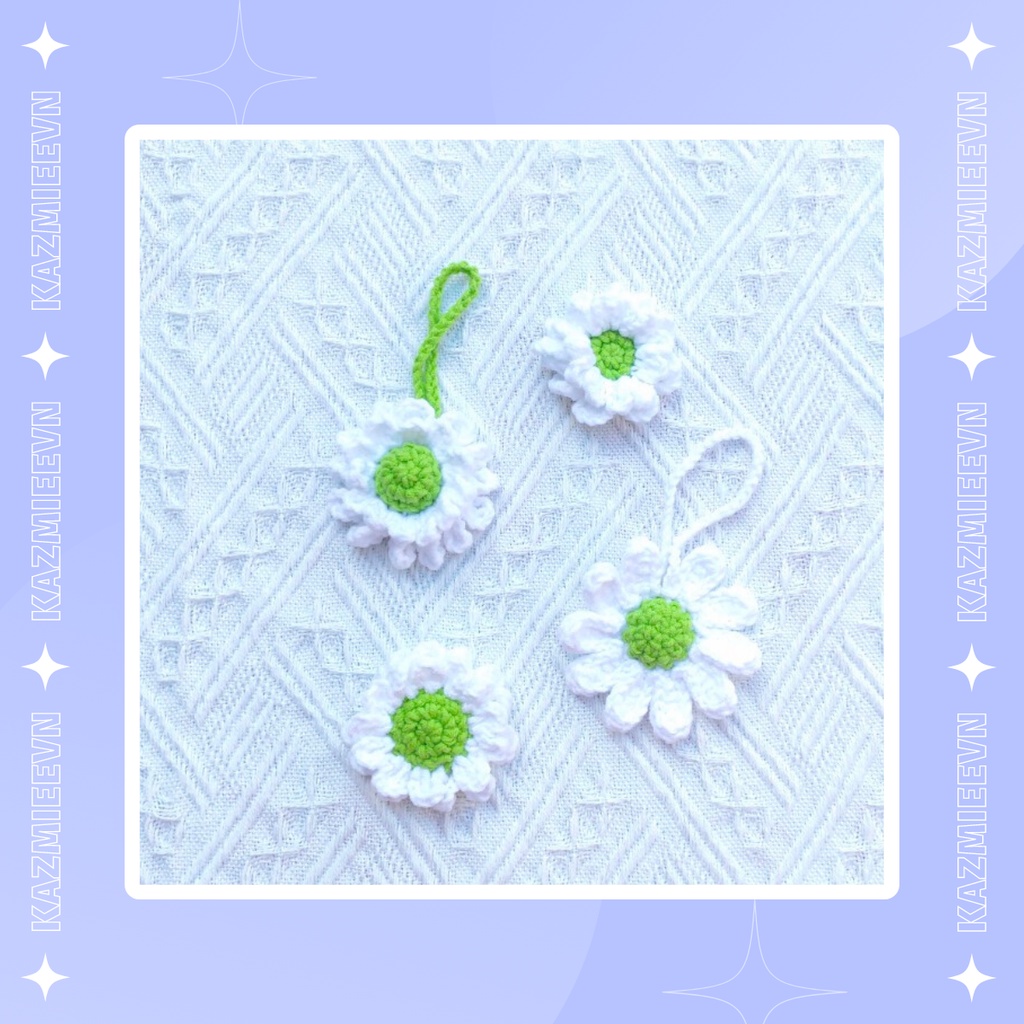Dây treo túi hình hoa cúc daisy handmade