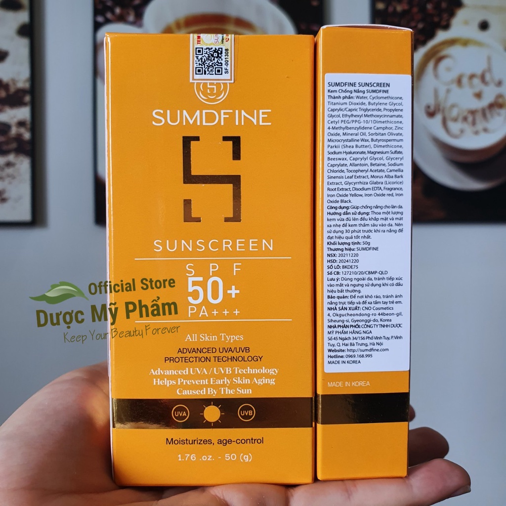 Kem chống nắng vật lý nâng tone Sumdfine SPF50 PA+++