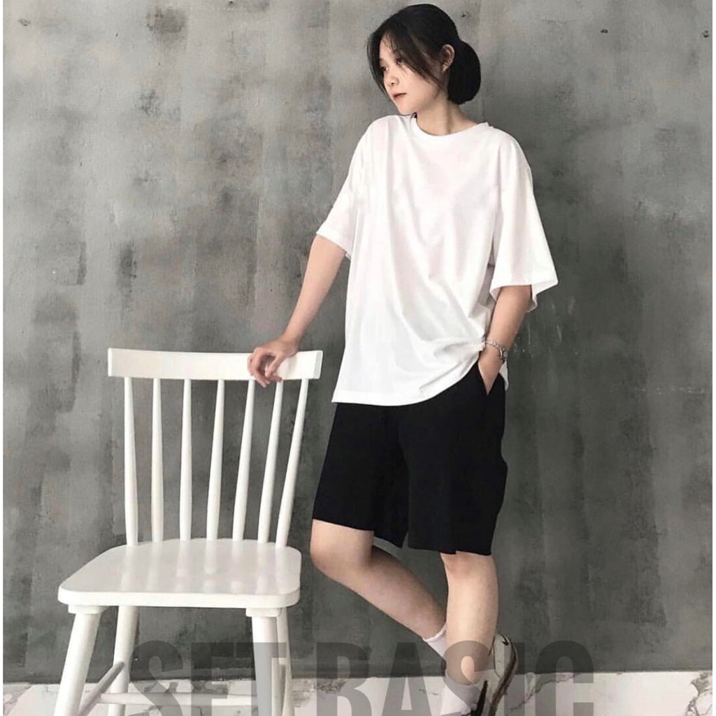 Áo Thun Trắng Trơn Oversize Unisex