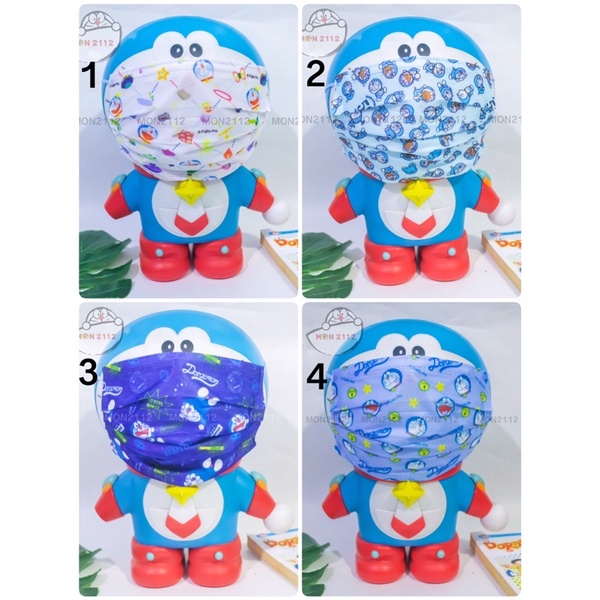 Set 10 Khẩu trang y tế 3D Doraemon Doremon hoạt hình dễ thương