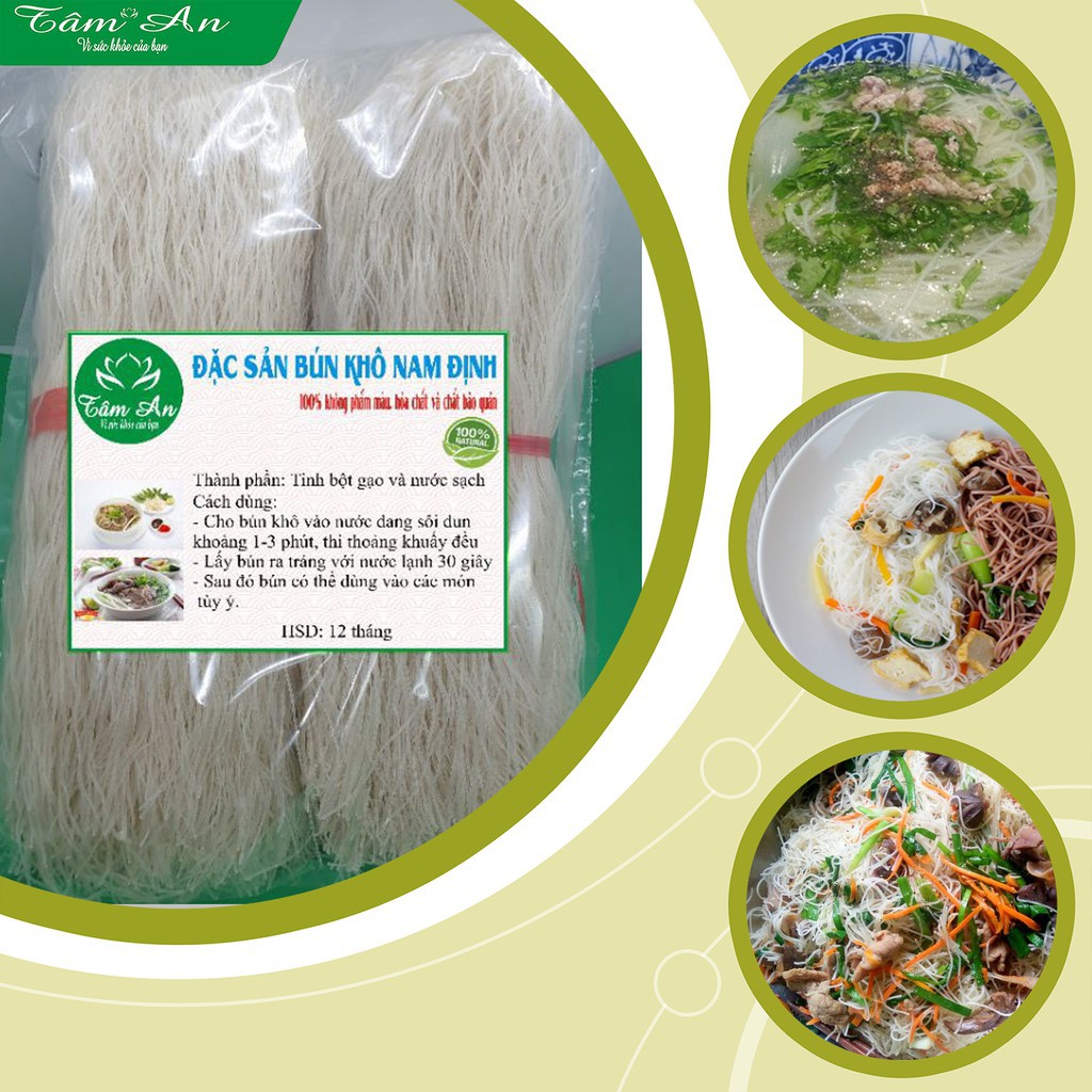 1Kg Bún gạo khô Hà Nội GoodFood - Mì miến gạo sạch thơm ngon loại đặc biệt dai ngon không gãy vụn không chất bảo quản, a