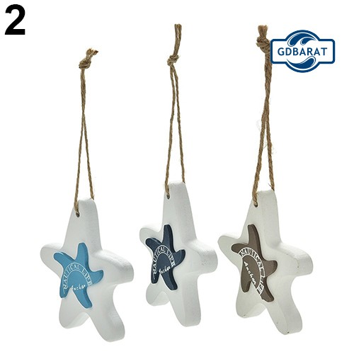 Phụ Kiện Treo Trang Trí Bằng Gỗ Hình Sao Biển / Cá Xinh Xắn