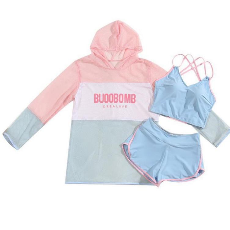 Bộ Đồ Bơi, Bikini, Bộ Đồ Tắm Biển 3 Mảnh Có Áo Ren Khoác Ngoài | BigBuy360 - bigbuy360.vn
