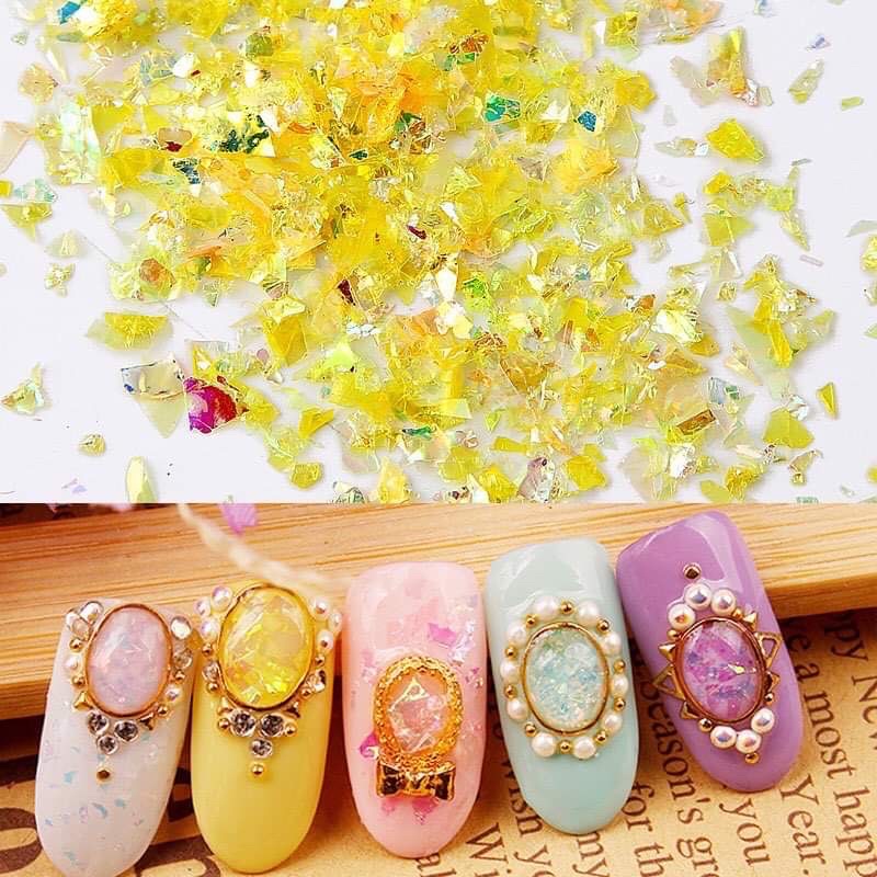 Sét 12 hũ giấy pha lê khổng tước ẩn gel siêu sáng