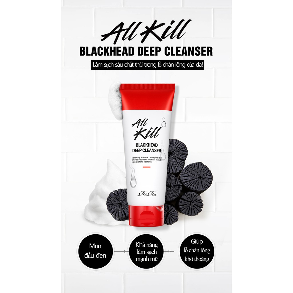 Sữa Rửa Mặt All Kill Black Head Deep Cleanser 120ml chuyên làm sạch, chăm sóc lỗ chân lông | BigBuy360 - bigbuy360.vn