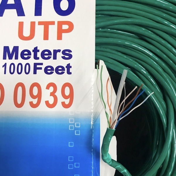Dây Mạng Cat6 Nasun ECO 0939 Hàng chuẩn 305m Đường Kính Lõi 0.53mm CCA Tốc độ 1000 Mbps
