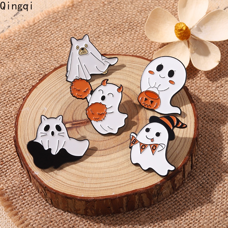 Huy hiệu cài áo MISS ZOE thiết kế con ma/ đầu lâu/ bí ngô hoạt hình đáng yêu