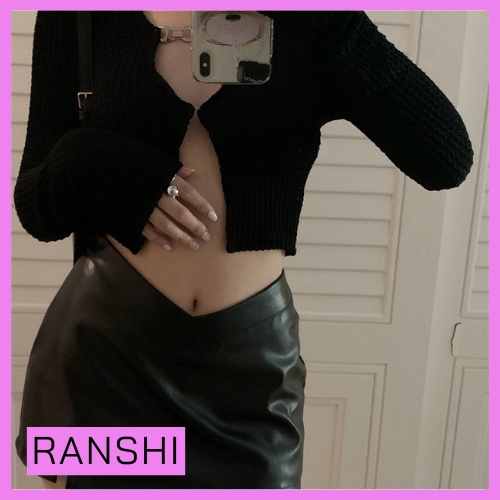 [Hàng Loại 1] Set Áo Croptop Móc Cài Mùa Hè RANSHI Áo Khoác Dài Tay (Kèm áo 2 dây) Chất Mặc Mát Siêu Cá Tính - RA068