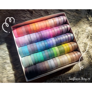 Hộp 100 cuộn washi tape màu dễ thương (tách lẻ)