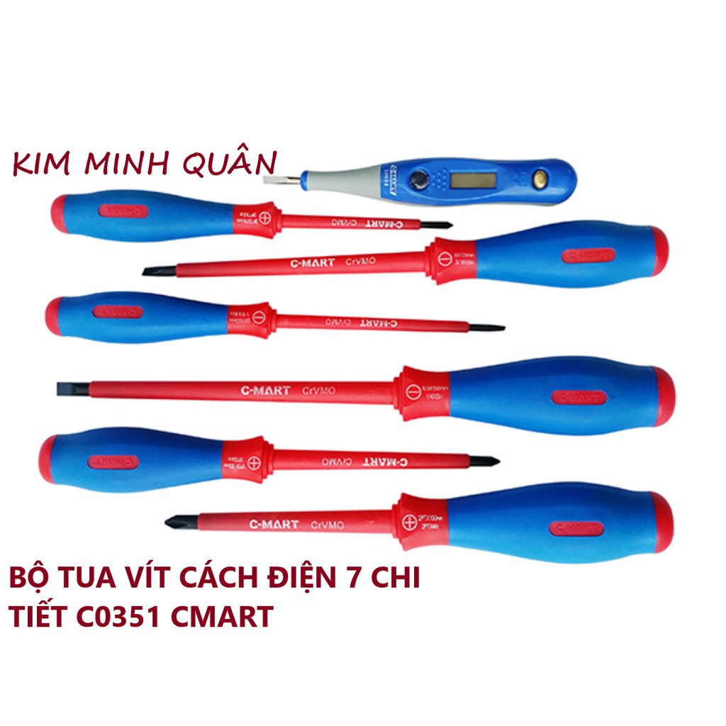 Bộ Tua Vít Cách Điện 7 Chi Tiết Cao Cấp C0351 CMART TOOLS