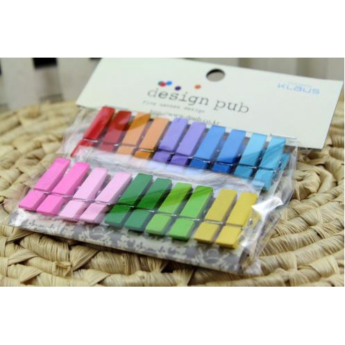 20 Kẹp gỗ treo ảnh đủ màu kích thước 3,5cm