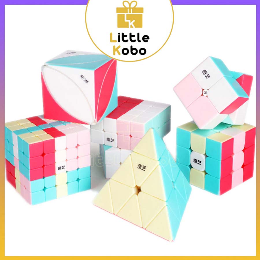 Bộ Sưu Tập Rubik QiYi Neon Edition Macaron 2x2 3x3 4x4 Ivy Cube Rubic Biến Thể Stickerless