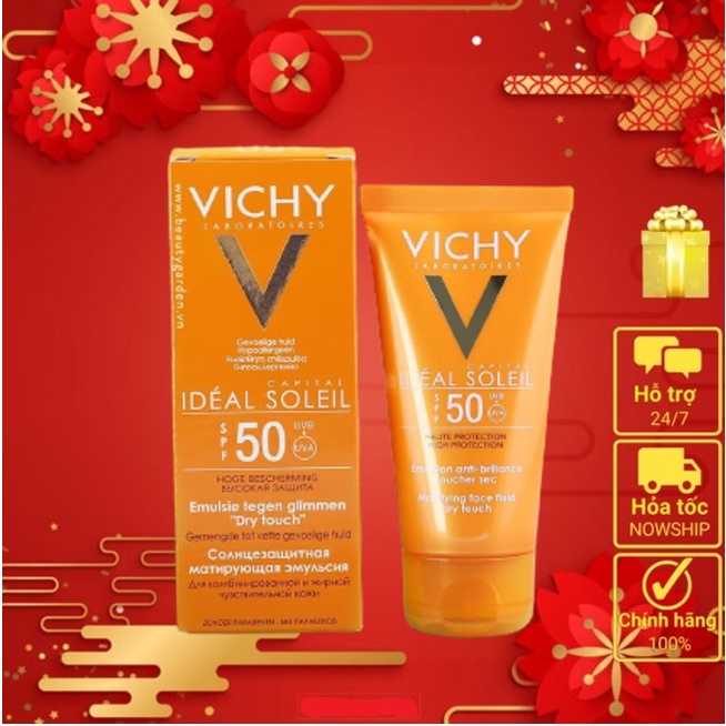 Kem Chống Nắng Không Màu SPF50 Vichy Capital Soleil 50ml