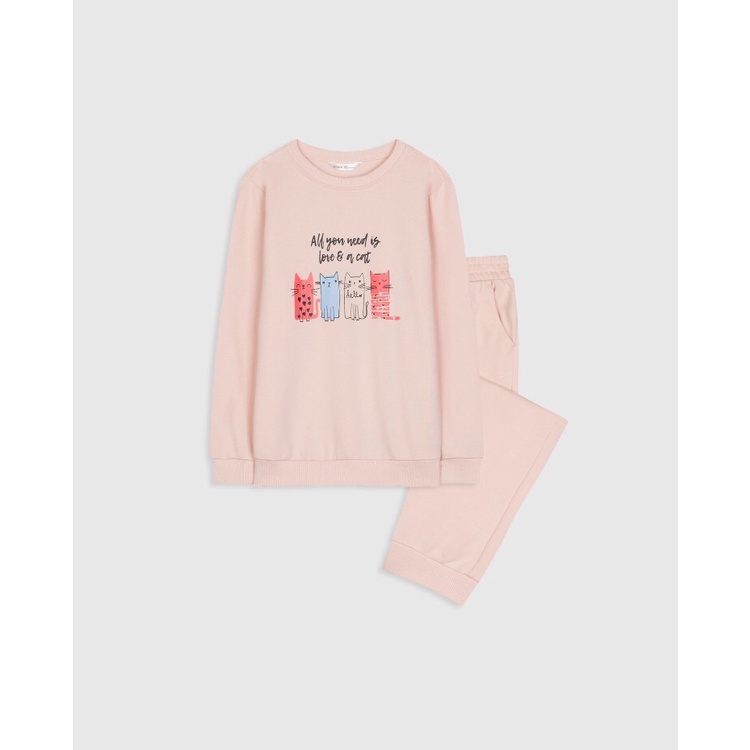 Bộ quần áo nỉ dài tay bé gái Canifa cho bé từ 2-5 tuổi