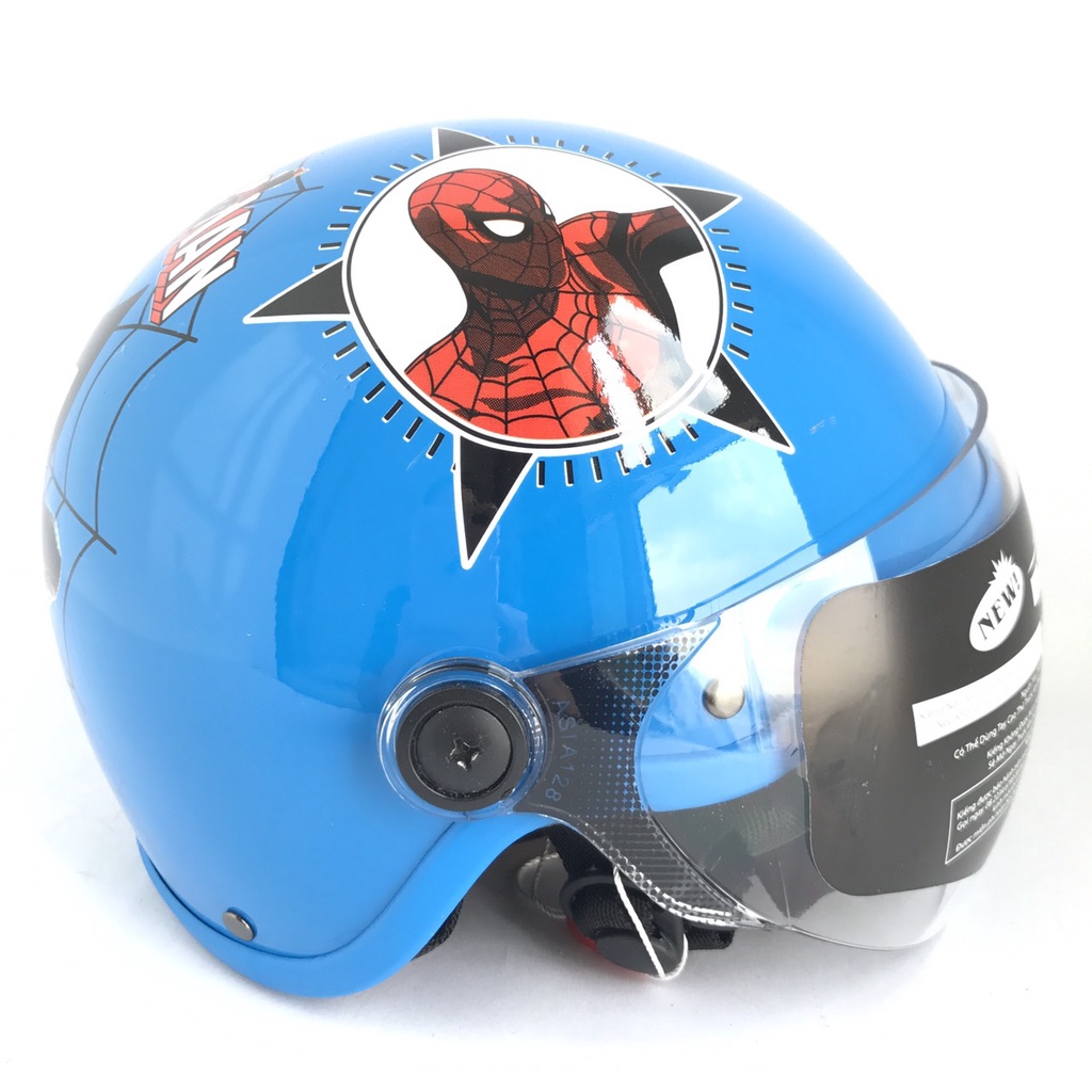 Mũ bảo hiểm trẻ em có kính Asia MT103KS - Elsa - Spider Man - siêu dễ thương dành cho bé  từ 3-5 tuổi - Vòng đầu 50-52cm