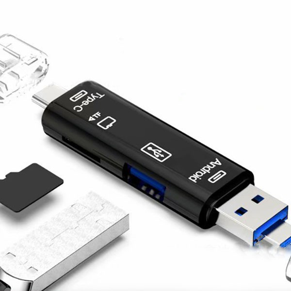 USB đa năng thiết kế 5-in-1 OTG Micro-SD SD hỗ trợ thẻ TF cho điện thoại Android